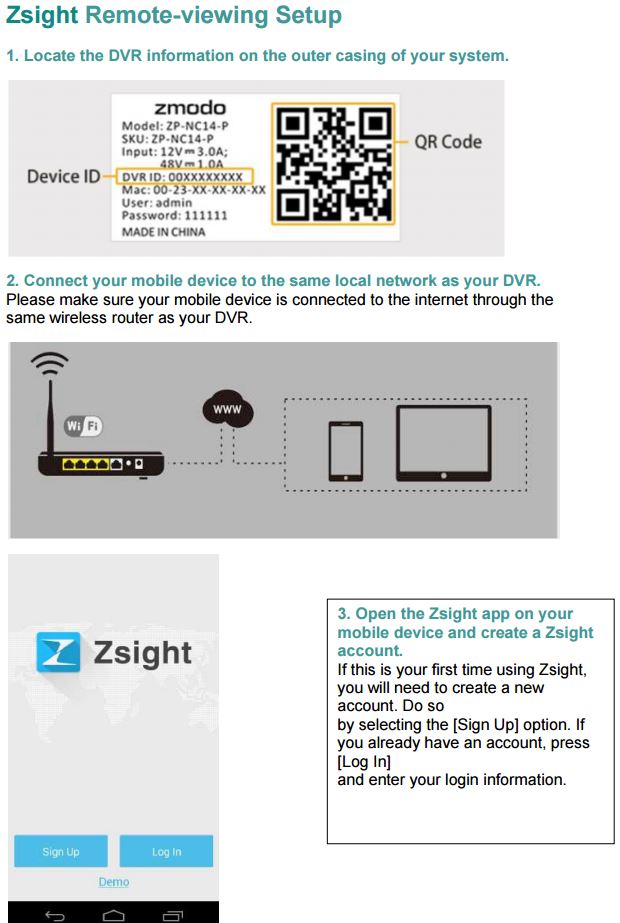 Zmodo Knowledge Base How To Connect a Device Online Using Peerto
